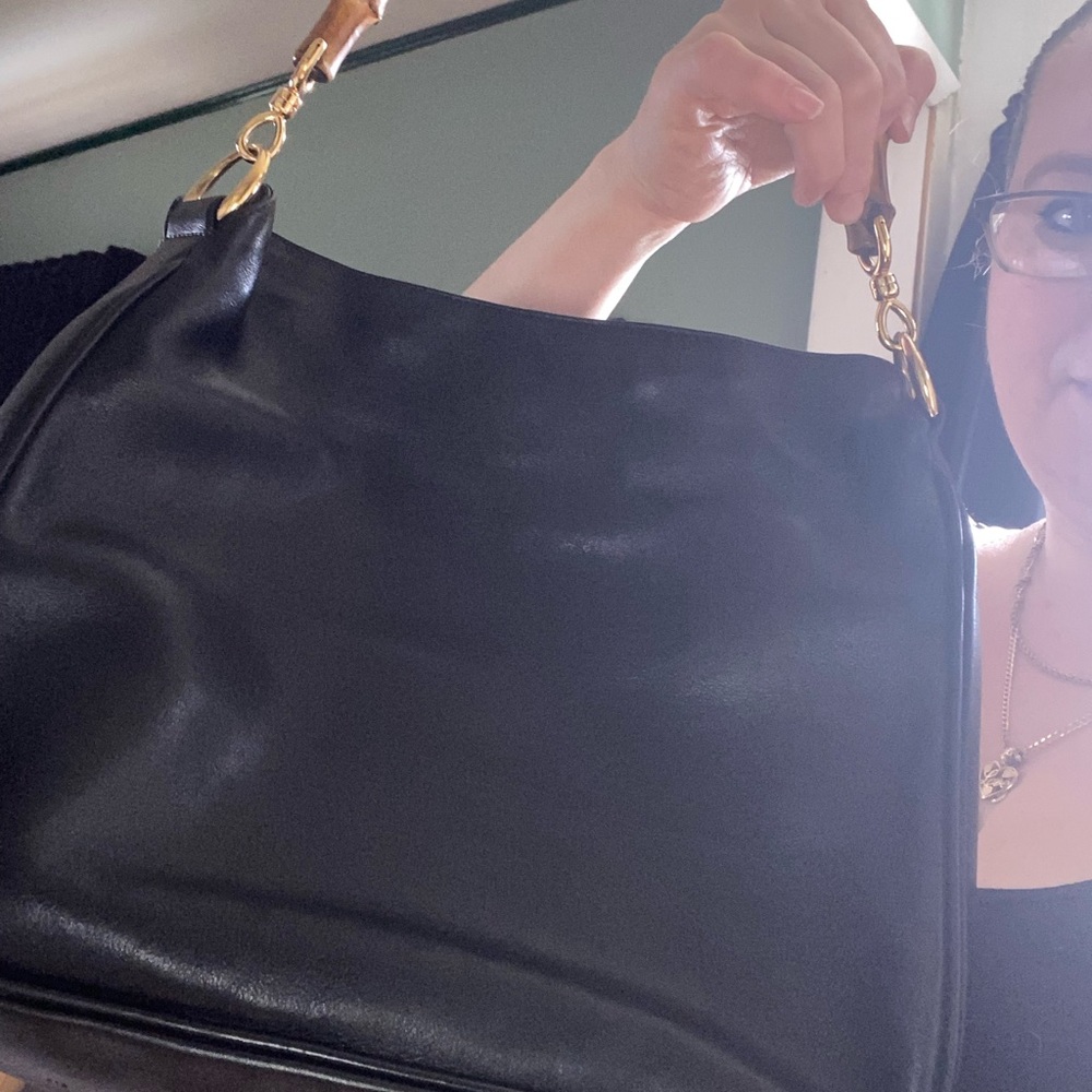 Vintage Black Gucci purse w/ Bamboo Handles